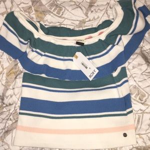 Off the shoulder colorful top